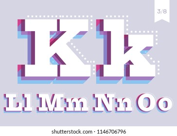 Vector Font Design. Creative Poster Typeface. Abstract Urban Typography. Headline Typeface in Retro or Vintage Style. Abstract 3D Letters. Colorful Trendy Text Design for Banner, Print, Magazine.
