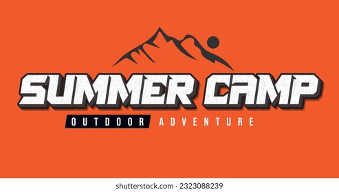 Diseño de fuentes vectoriales para campamento de verano de la palabra