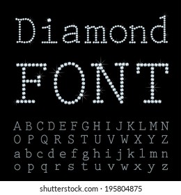 Vector Font With Diamonds.