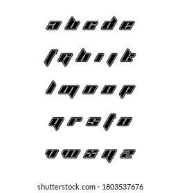 vector font with double outline. bold alphabet 