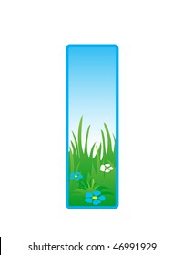Vector font with elements of the landscape.