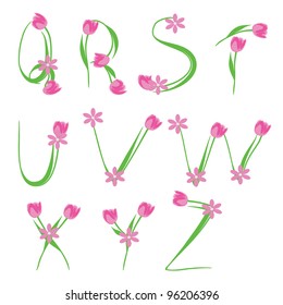 vector font flower