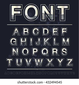 vector font Glowing Neon Bar Alphabet. Used pattern brushes included. There are fastening elements in a symbol palette.