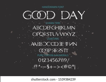 Vector font. Hipster typeface for lettering quotes and type art.