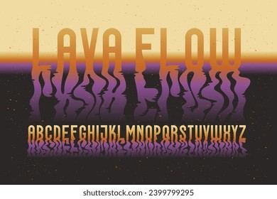 Vector Font con efecto de gradiente caliente de flujo lava