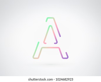 A vector font letter alphabet. Playful color dynamic flat design with brilliant smooth gradient for your unique elements design ; logo, headline, corporate identity, application, joyful poster & more