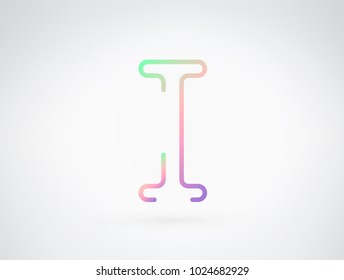 I vector font letter alphabet. Playful color dynamic flat design with brilliant smooth gradient for your unique elements design ; logo, headline, corporate identity, application, joyful poster & more