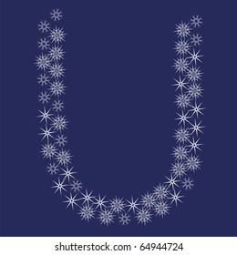 Vector font made of snowflakes