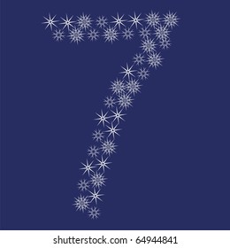 Vector font made of snowflakes