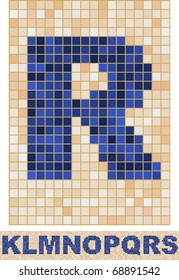 Vector font made of truelike mosaic. K-S.
