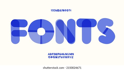 Vector font multiply modern typography style for infographics, motion graphics, video, promotion, decoration, logotype, party poster, t shirt, book, animation, banner. 10 eps