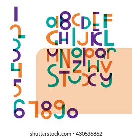 vector font with numbers . alphabet set with numbers
