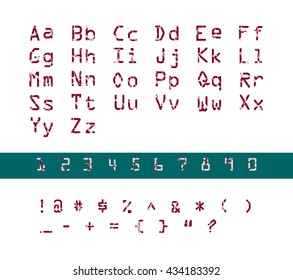 vector font with numbers and symbols. big set of grunge letters, numbers and symbols