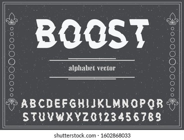 Vector font. rough of stylized and alphabet design .old style Typography creative font. design Abstract modern alphabet future