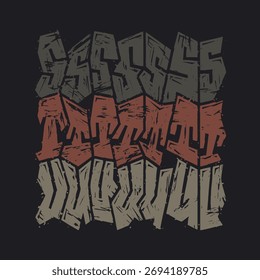 Vector font set in rough handmade graffiti style
