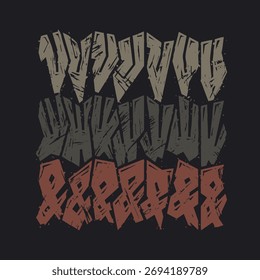 Fonte vetorial definida em estilo de grafite artesanal grosseiro