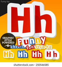 Vector font in shape of funny toys or cartoon elements. Letter H