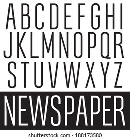 Vector font. Slim condensed type. Elegant thin typeface