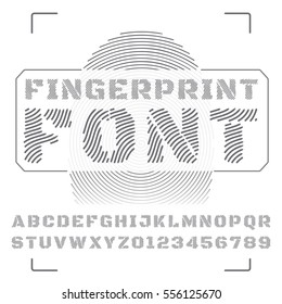 Vector font stylized under fingerprints.