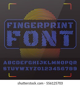 Vector font stylized under fingerprints.