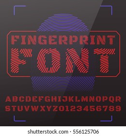 Vector font stylized under fingerprints.
