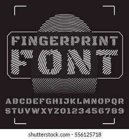 Vector font stylized under fingerprints.