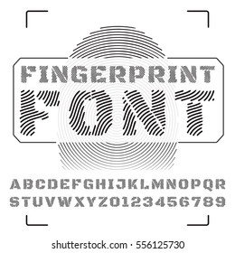 Vector font stylized under fingerprints.