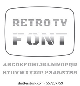Vector font stylized under the old TV.