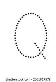 Vector font thin dot Capital alphabet Letter Q style design