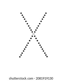 Vector font thin dot Capital alphabet Letter X style design