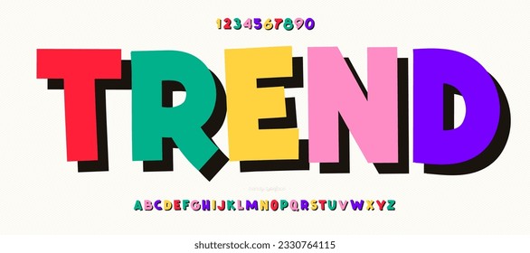 Vektor font Trend 3D bunter Stil moderne Typografie