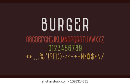 Vector font under the name "Burger"