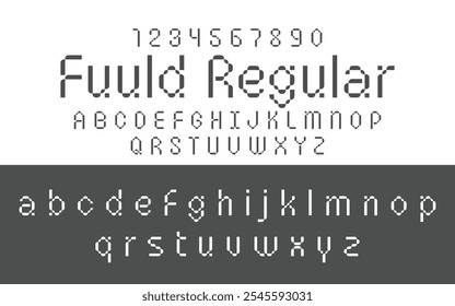 Vektorschriftarten Illustration Schriftart, Buchstaben, Alphabet, Großbuchstaben in Kleinbuchstaben und Zahlen