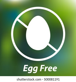 Vector Food Allergic Free Icon. Egg Free.