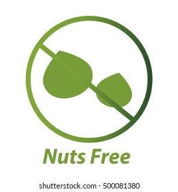 Vector Food Allergic Free Icon. Nuts Free.