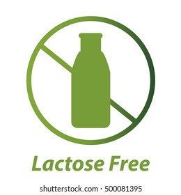 Vector Food Allergic Free Icon. Lactose Milk Free.
