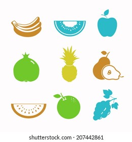 Vector food black icon set