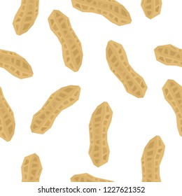 Vector food collection Geometric style Peanuts Seamless pattern set