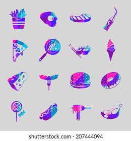 Vector food colorful  icon set