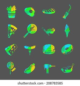 Vector food colorful  icon set