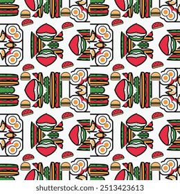 Vector food colour  seamless pattern.