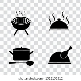 vector food cooking icons set. kitchen & restaurant sign symbols isolated