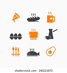 Vector food cutlery icon logo organic