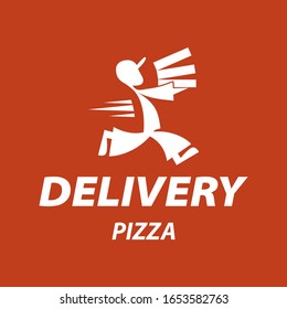 Vector food delivery, icons, logo and illustrations, man