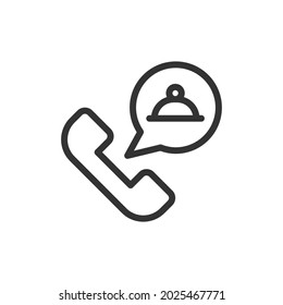 Vector food delivery line icon. Symbol in trendy outline style. Vector illustration isolated on a white background. 