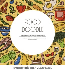 Pancartas de carteles de dibujos vectoriales alimentarios. Tarjetas Hand Made Line Art. Restaurante Menú. Esbozar la ilustración de la comida saludable. Diseño de símbolos de logotipo