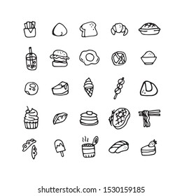 Vector of food doodle set