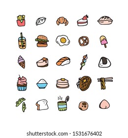 Vector of food doodle set