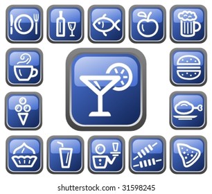 Vector: Food and drink buttons