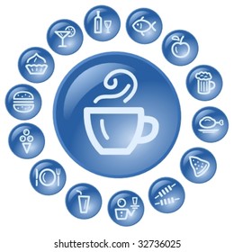 Vector: Food and drink buttons
